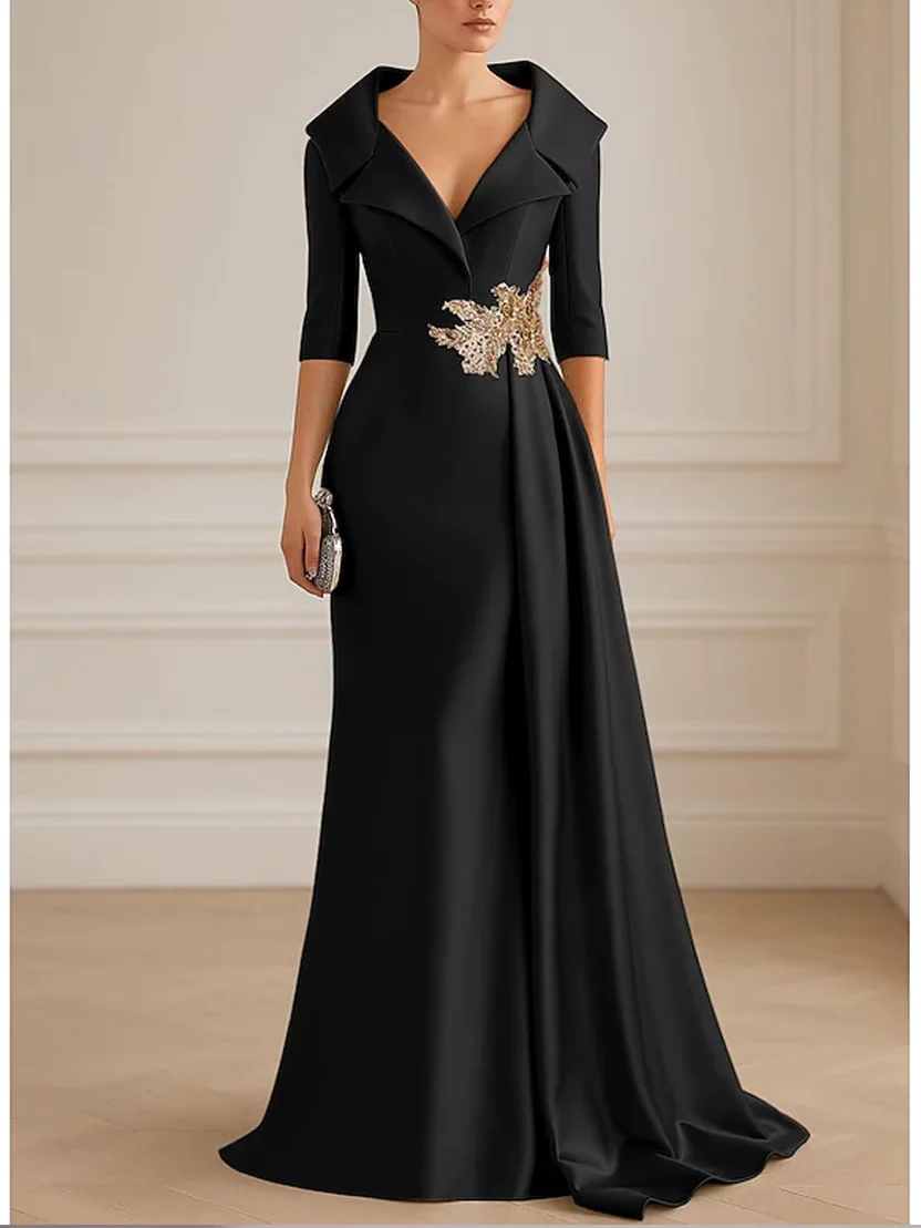 Elegant A-Line Stretch Fabric Gown