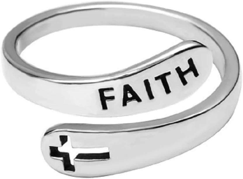 Open Statement Faith Cross Rings Adjustable for Women