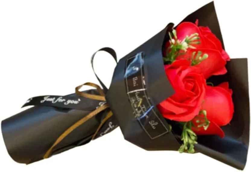 3 Heads Red Artificial Rose Flower