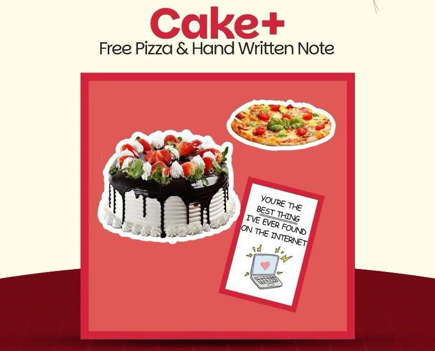 Ultimate Surprise Bite - Cake Pizza and Note