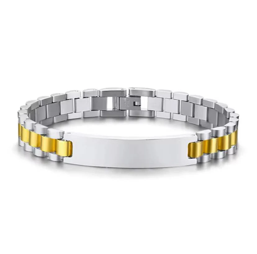 Customized Text Men Stainless Steel Bracelet