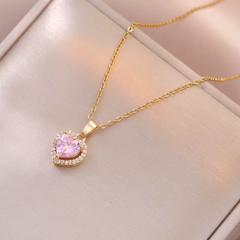 Pink Heart-Shaped Necklace